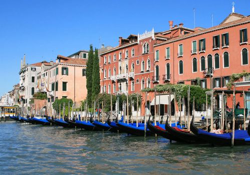 Venice grand canal with gondoles