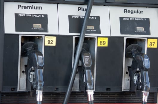 Fuel or Gas Pumps at Station