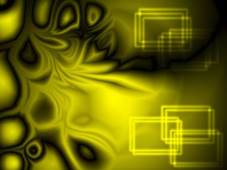 Yellow plasma and rectangle shapes background