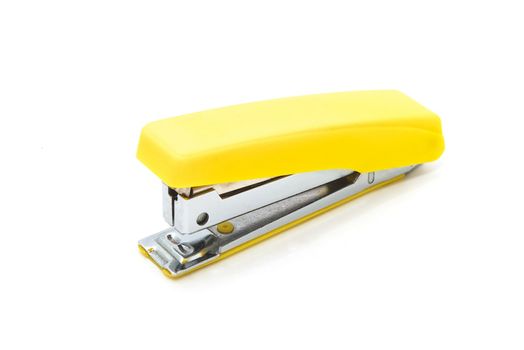 photo of the yellow stapler on white background