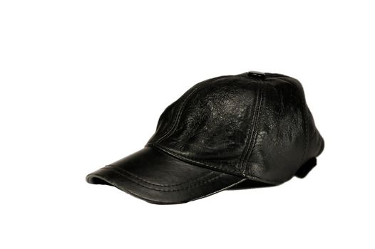 black sporting leather cap