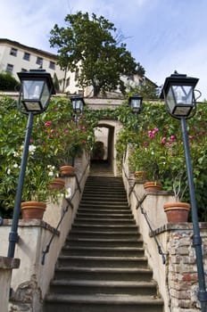 beautiful garden below the famous castle of Prague