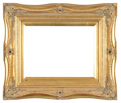 isolated decorative bronze frame with clipping path