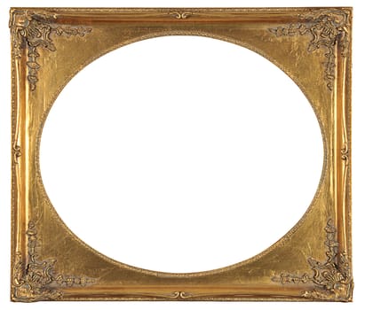 isolated decorative bronze frame with clipping path