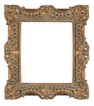 isolated decorative bronze frame with clipping path