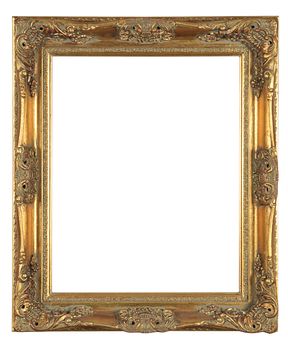 isolated decorative bronze frame with clipping path