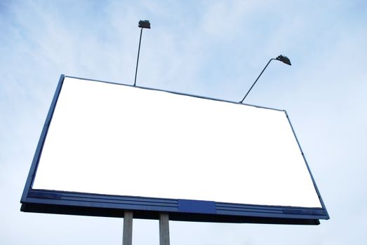 Clear Advertisement Billboard on Sky Background