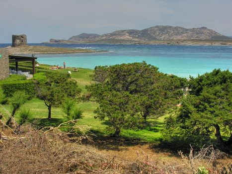 Detail of the coast of Sardinia in Italy