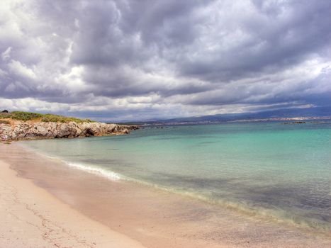 Detail of the coast of Sardinia in Italy