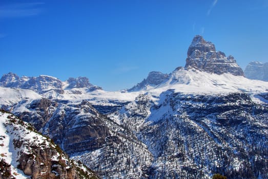 Wonderful view of Dolomites Mountains in Italy