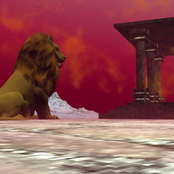 Fantasy world of a lion.