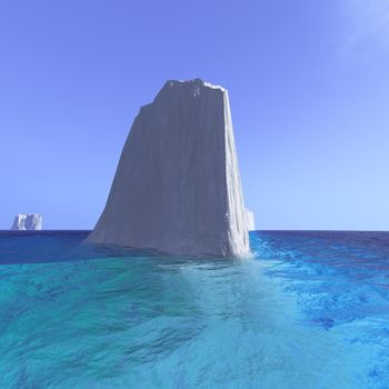 Icebergs roam the oceans of the world.