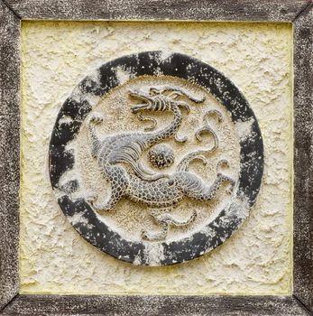 It is Chinese religious stone carving of dragon.