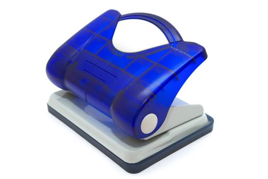 photo of the blue hole puncher on white background