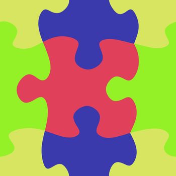 seamless texture of large bright puzzle pieces