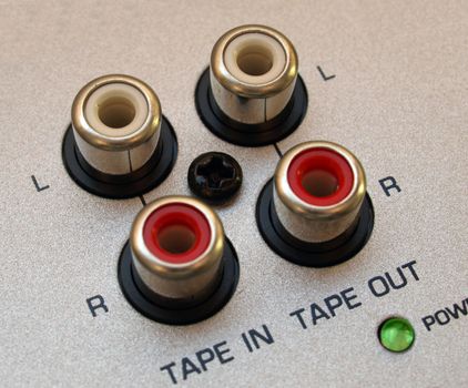 Detail of a mobile soundboard mixer for live music