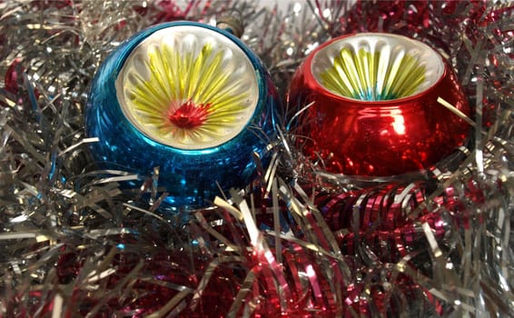 Tinsel and baubles for Christmas tree decoration