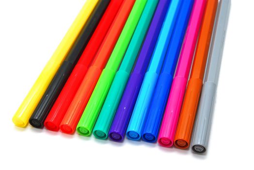 photo of the soft-tip pens on white background