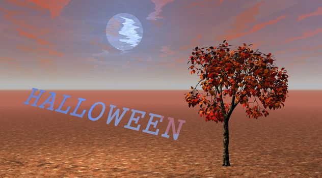 halloween blue and tree orange