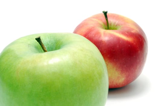 Green and Red Apples Isolated on White