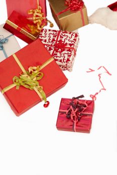 Christmas presents - On white background with copyspace