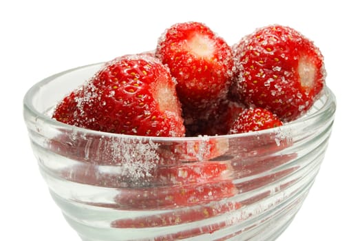 Isolated Tasty Strawberries with Sugar