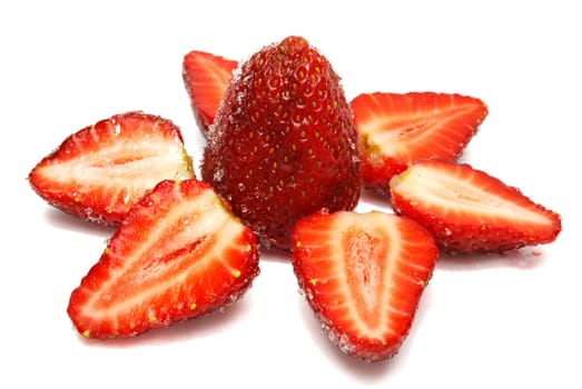 Isolated Star of Strawberries on White Background