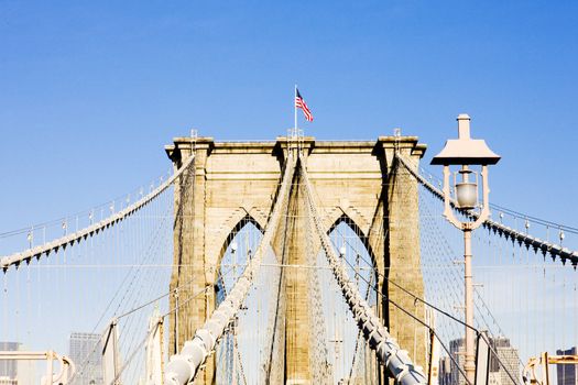 detail of Brooklyn Bridge, Manhattan, New York City, USA