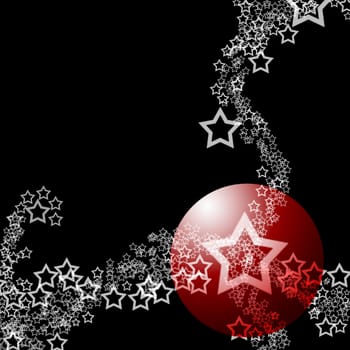 Elegant Abstract Lacy Starry Ornament Festive Theme over black background