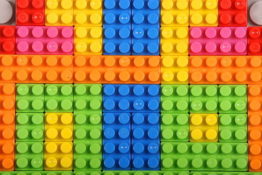 details shot of multi colored building blocks