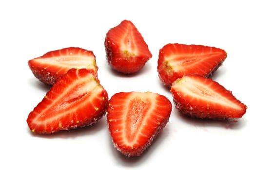 Isolated Tasty Star of Strawberries on White Background