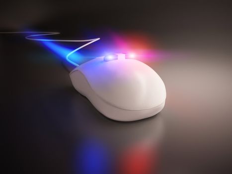 Mouse with flashing lights