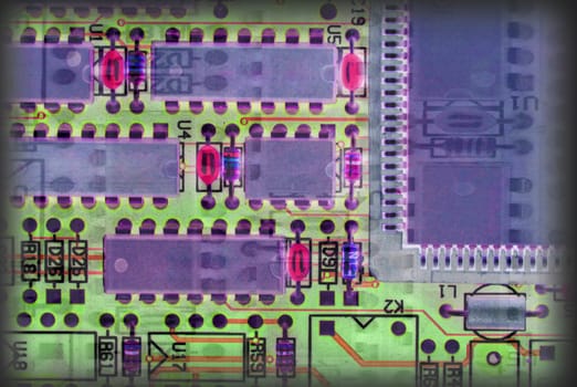 image of chips in a circuit of a component of a computer