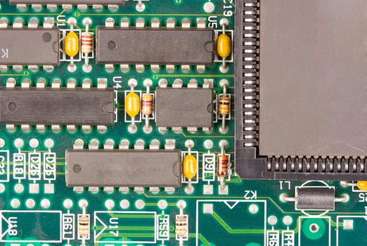 image of chips in a circuit of a component of a computer