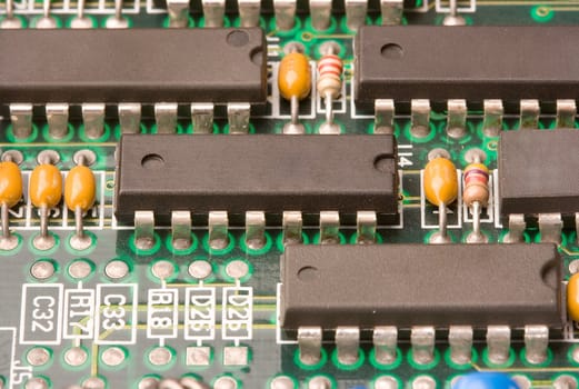 image of chips in a circuit of a component of a computer