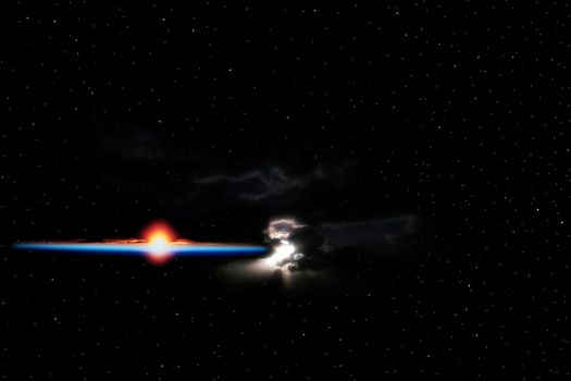 a simulation of an exploding star or planet