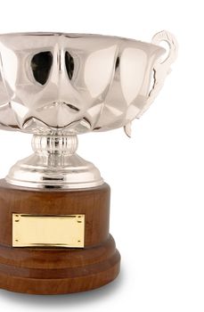 still life isolated trophy cup with copy space for edit isolated with clipping paths in withe background