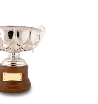 still life isolated trophy cup with copy space for edit isolated with clipping paths in withe background