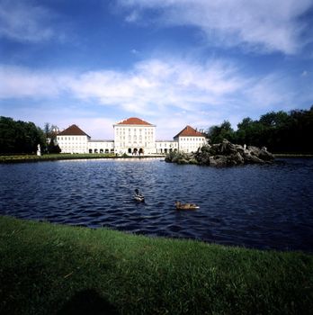 Nymphenburg Palace with garden and park in Munich