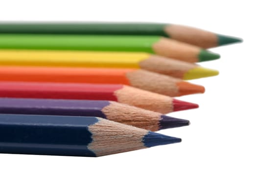 Line of pencils with shallow DOF isolated with clipping path