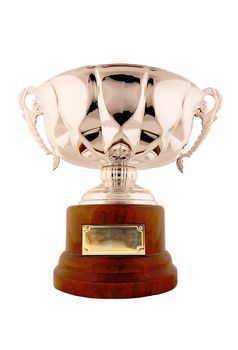 still life isolated trophy cup with copy space for edit isolated with clipping paths in withe background