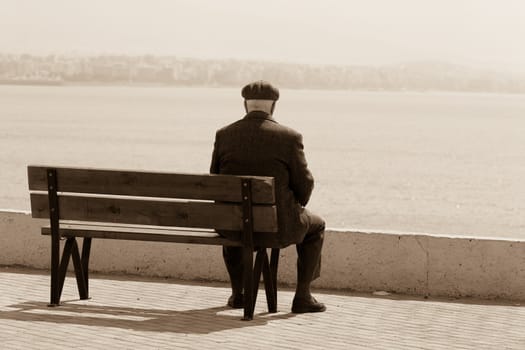 people series: aged men on the bench