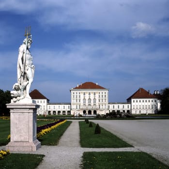 Nymphenburg Palace with garden and park in Munich