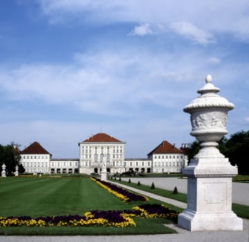 Nymphenburg Palace with garden and park in Munich