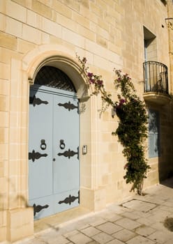A medieval and old house door in Mdina on the island of Malta