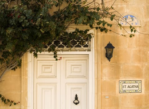 A medieval and old house door in Mdina on the island of Malta