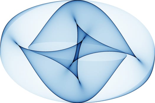 Blue abstract shape on white