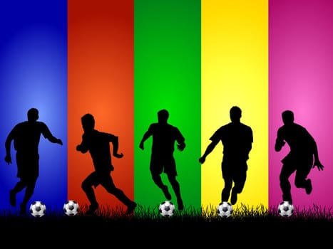 illustration aof a colorful soccer background