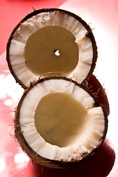 exotic fruit series: whole and broken coconut