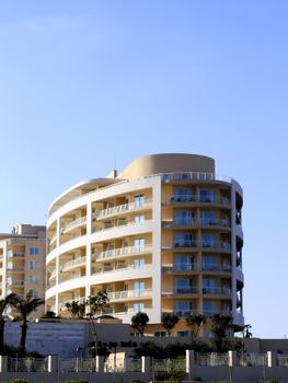 Detail of building and architecture; travel and tourism building in the Med